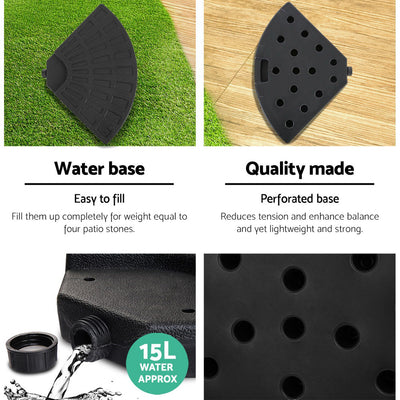 3m Outdoor Umbrella w/Base Cantilever Beach Garden Patio Beige