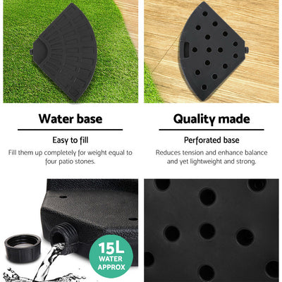 3m Outdoor Umbrella w/Base Cantilever Beach Garden Patio Navy