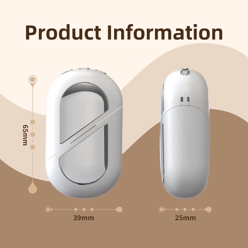 White Handheld Sleep Aid Device: Smart Relaxation Tool with Dual Modes & LED Display shown from front and side with size dimensions