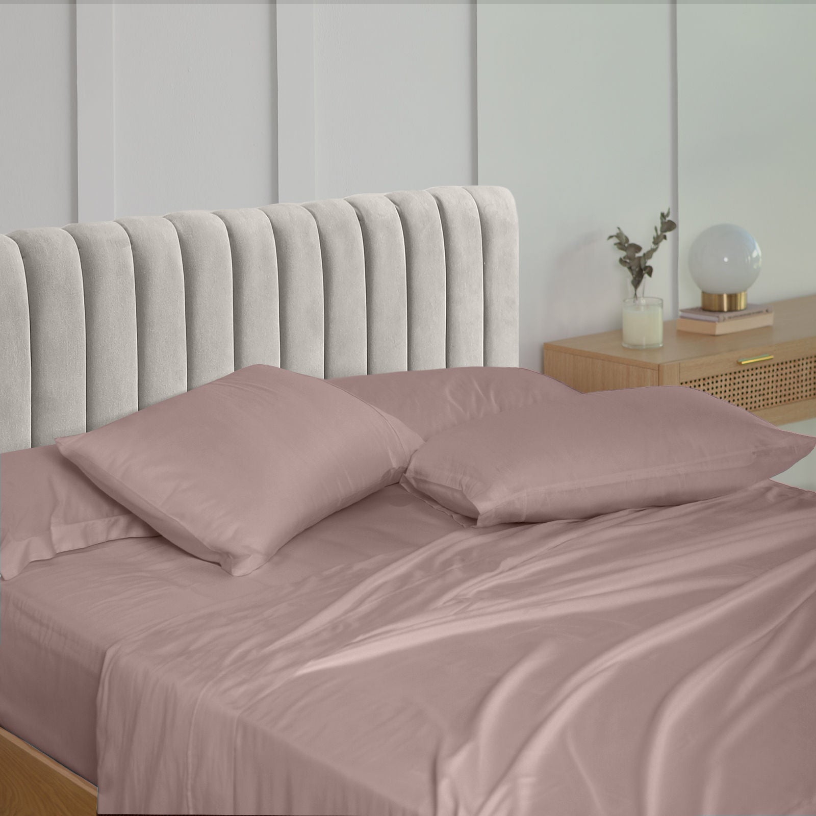 Royal Comfort 1500 Thread Count Cotton Rich Sheet Set 4 Piece Ultra Soft Bedding Queen Stone