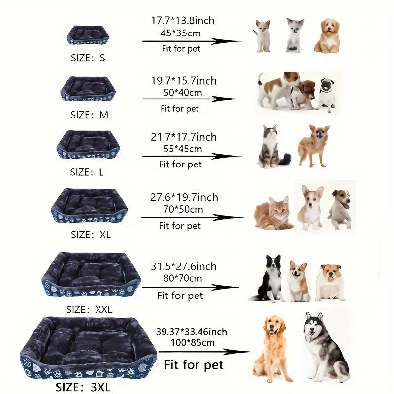 Blue Pet Dog Bed Sofa Mat for Cats & Dogs - M-3