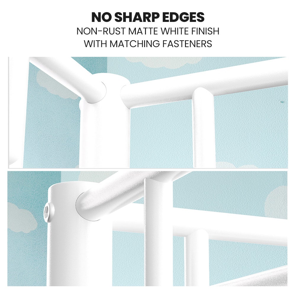 2in1 King Single Metal Bunk Bed Frame, with Modular Design, Matte White