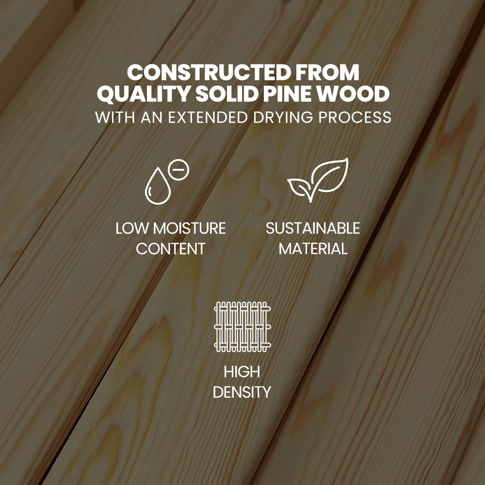 Wooden Single Sofa Bed Frame with Storage Drawers - White