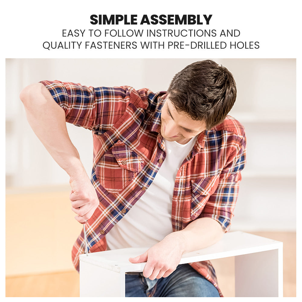 Wooden Single Sofa Bed Frame with Storage Drawers - White