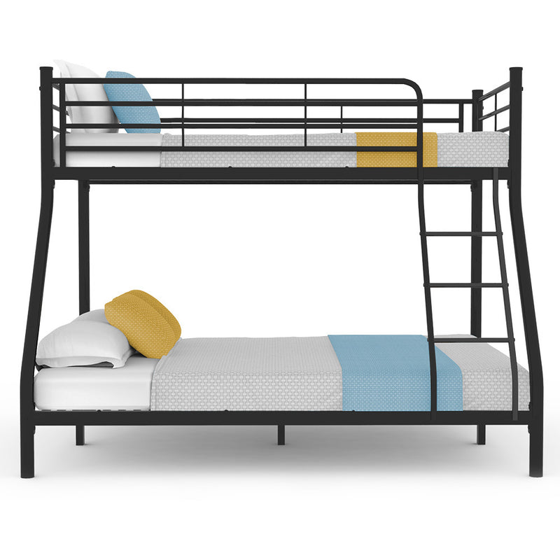 Single Over Double Metal Bunk Bed Frame - Dark Matte Grey-1