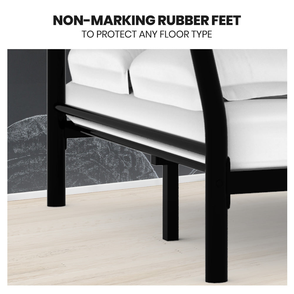 Single Over Double Metal Bunk Bed Frame - Dark Matte Grey-5