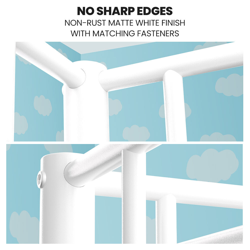 Single over Double Metal Bunk Bed Frame, Matte White