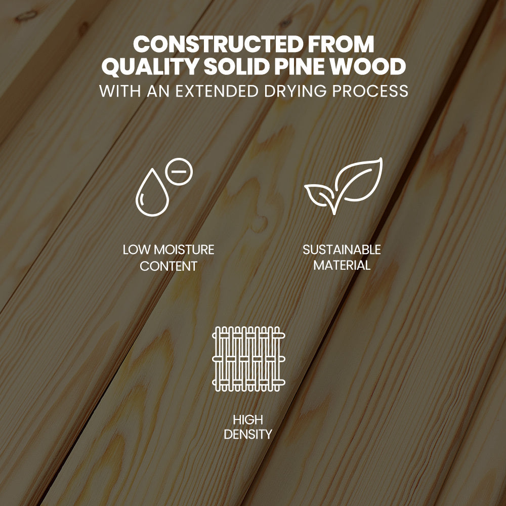 Wooden Kids Single Loft Bed Frame with Pull Out Desk, Storage Drawers, Cabinet - White made from quality solid pine wood