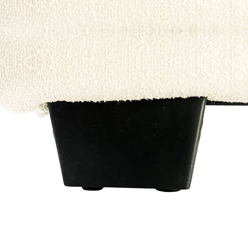 Close-up of black leg detail on Alexa King Size Bed Frame with High Headboard & 4 Storage Drawers – Beige by Bedzy