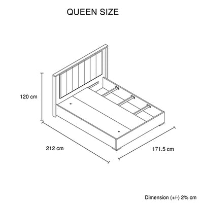 Maxwell Queen Bed Frame with LED Headboard - Champagne