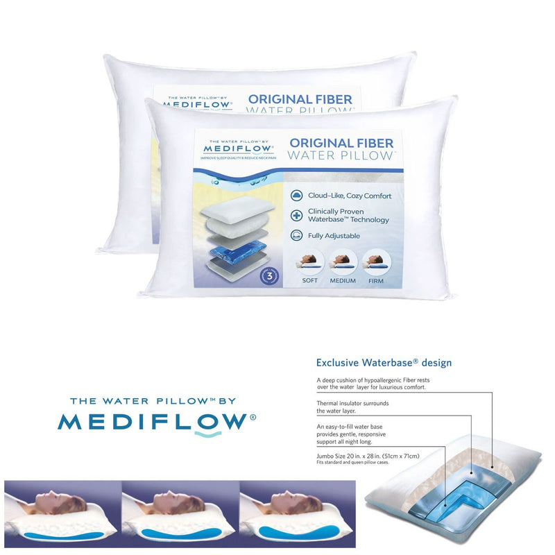 Mediflow Twin Pack Adjustable Waterbase Pillows-1
