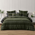 Bianca Avery Forest Chenille Striped Quilt Cover Set King