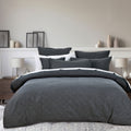 Bianca Hallston Charcoal Pre-Washed Cotton Quilt Cover Set Super King