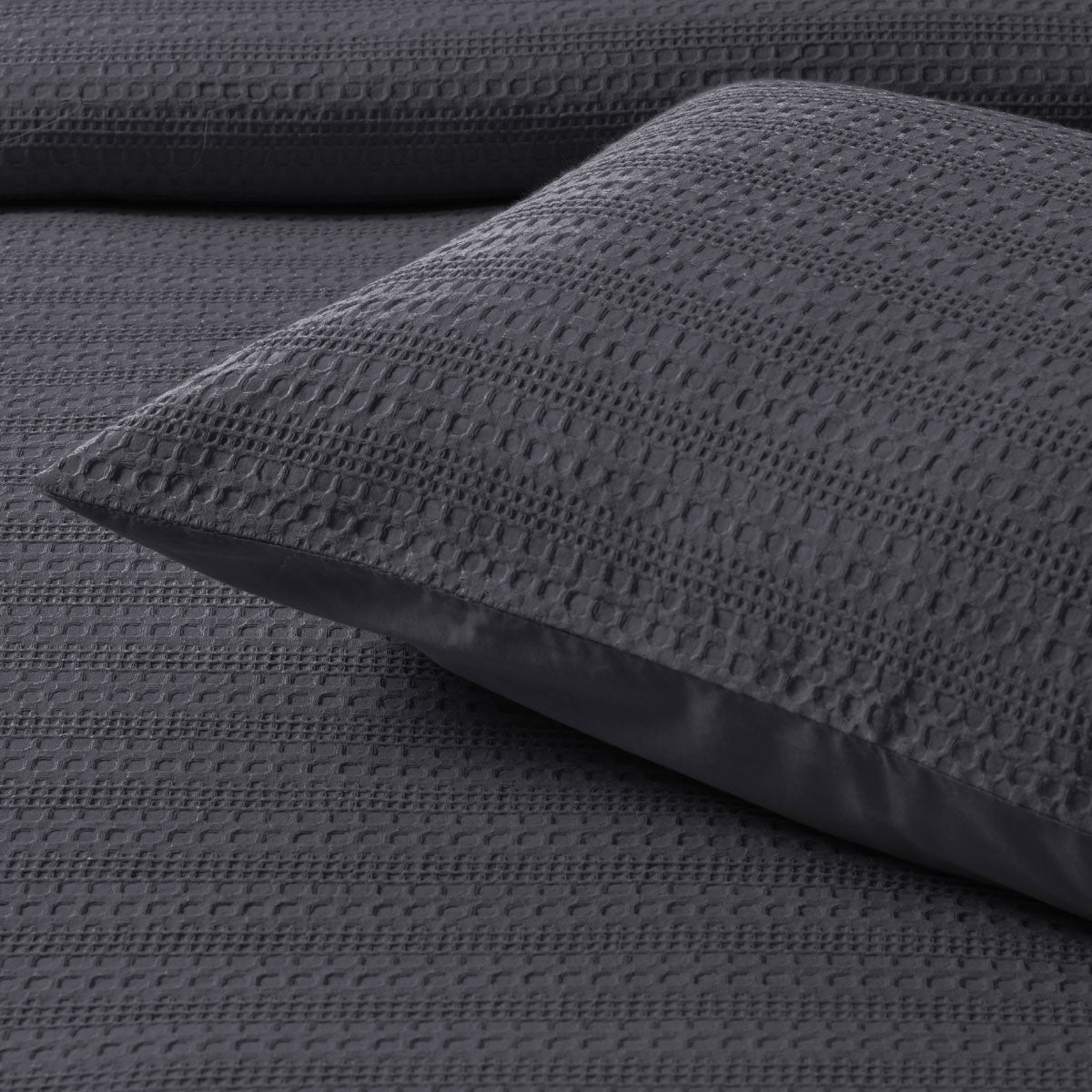 Bianca Kahlani Charcoal Waffle Quilt Cover Set King
