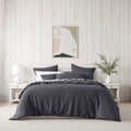 Bianca Kahlani Charcoal Waffle Quilt Cover Set Queen