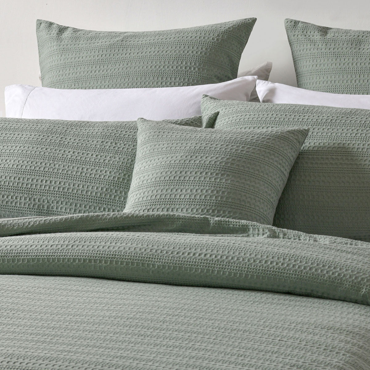 Bianca Kahlani Sage Waffle Quilt Cover Set Single