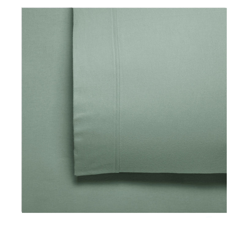 Flannelette Cotton Sheet Set Sage King-1