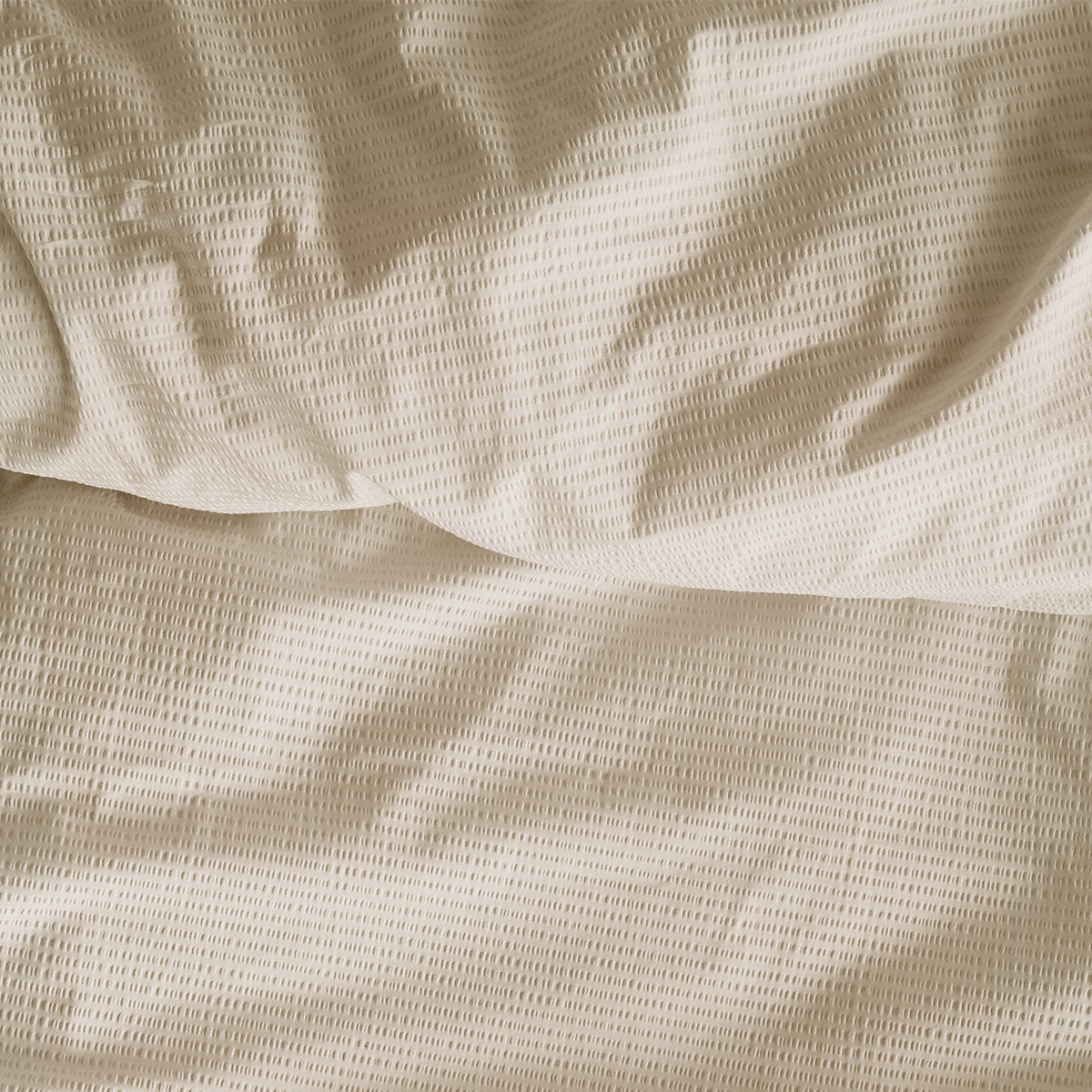 Bedding House Summer Sand Seersucker Cotton Quilt Cover Set King in textured sand color with subtle seersucker pattern