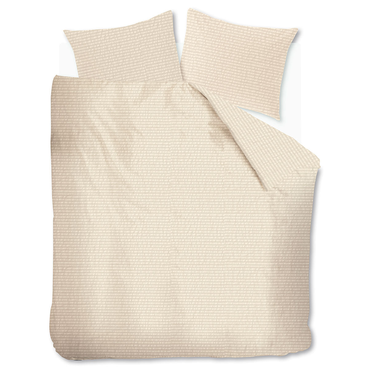 Bedding House Summer Sand Seersucker Cotton Quilt Cover Set Queen in light sand color with matching pillowcases