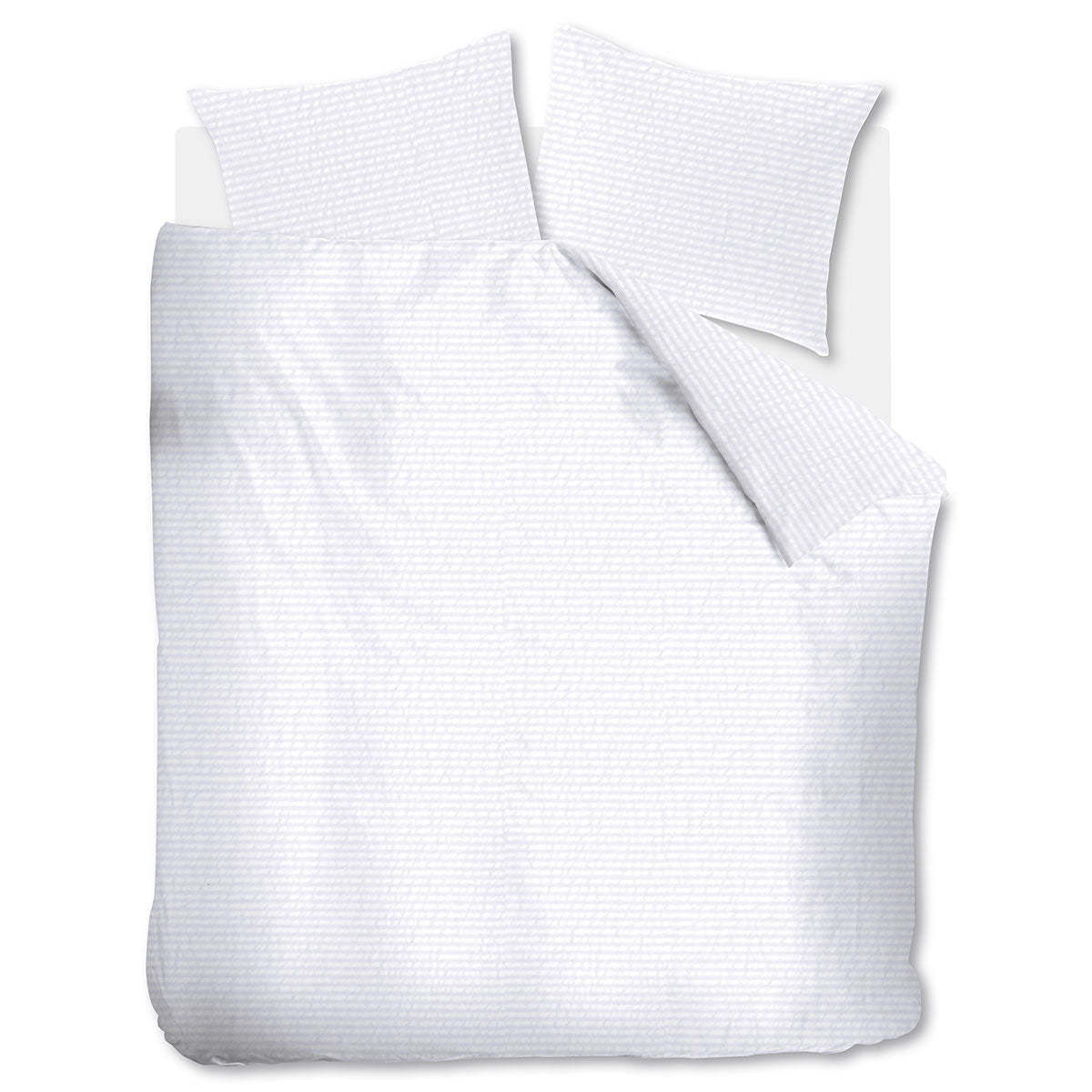 Bedding House Summer White Seersucker Cotton Quilt Cover Set King with textured pattern and matching pillowcases on white background