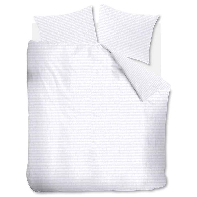 Bedding House Summer White Seersucker Cotton Quilt Cover Set King with textured pattern and matching pillowcases on white background
