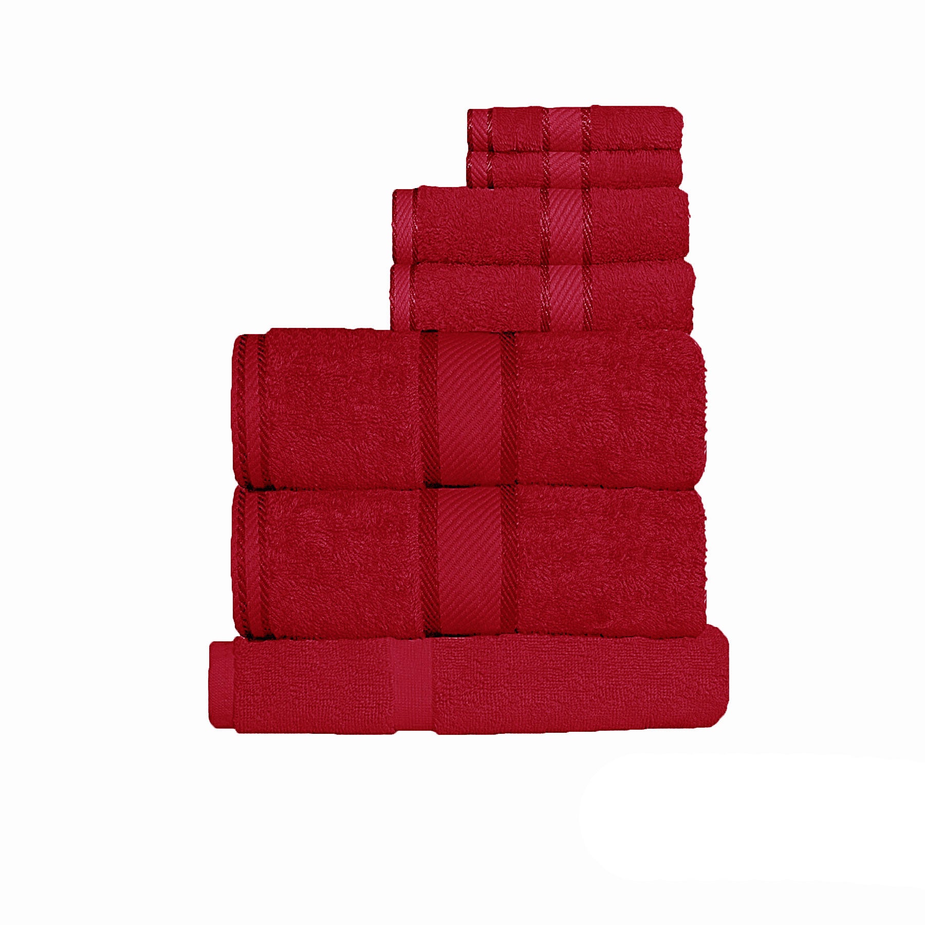 550gsm Cotton 7 Pce Towel Set Red