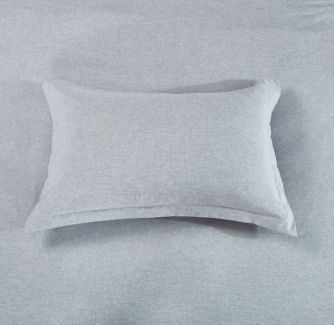 Tailored Super Soft Quilt Cover Set - Queen Size in light gray, shown with matching pillowcase on bedding surface
