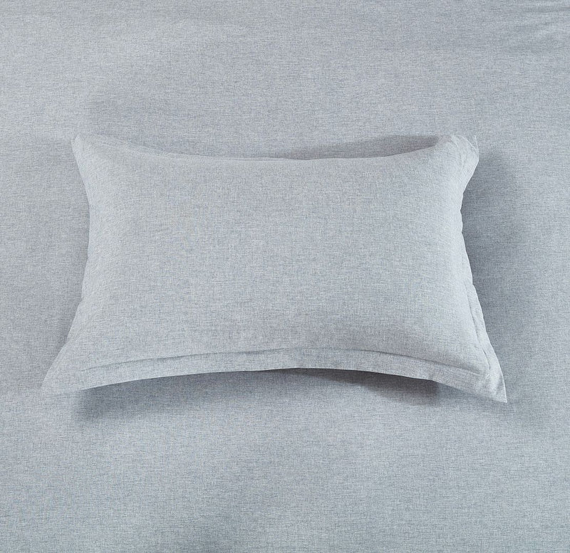 Tailored Super Soft Quilt Cover Set - Queen Size in light gray, shown with matching pillowcase on bedding surface