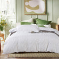 Tufted Boho Embroidery Quilt/Doona/Duvet Cover Set - White - Queen Size