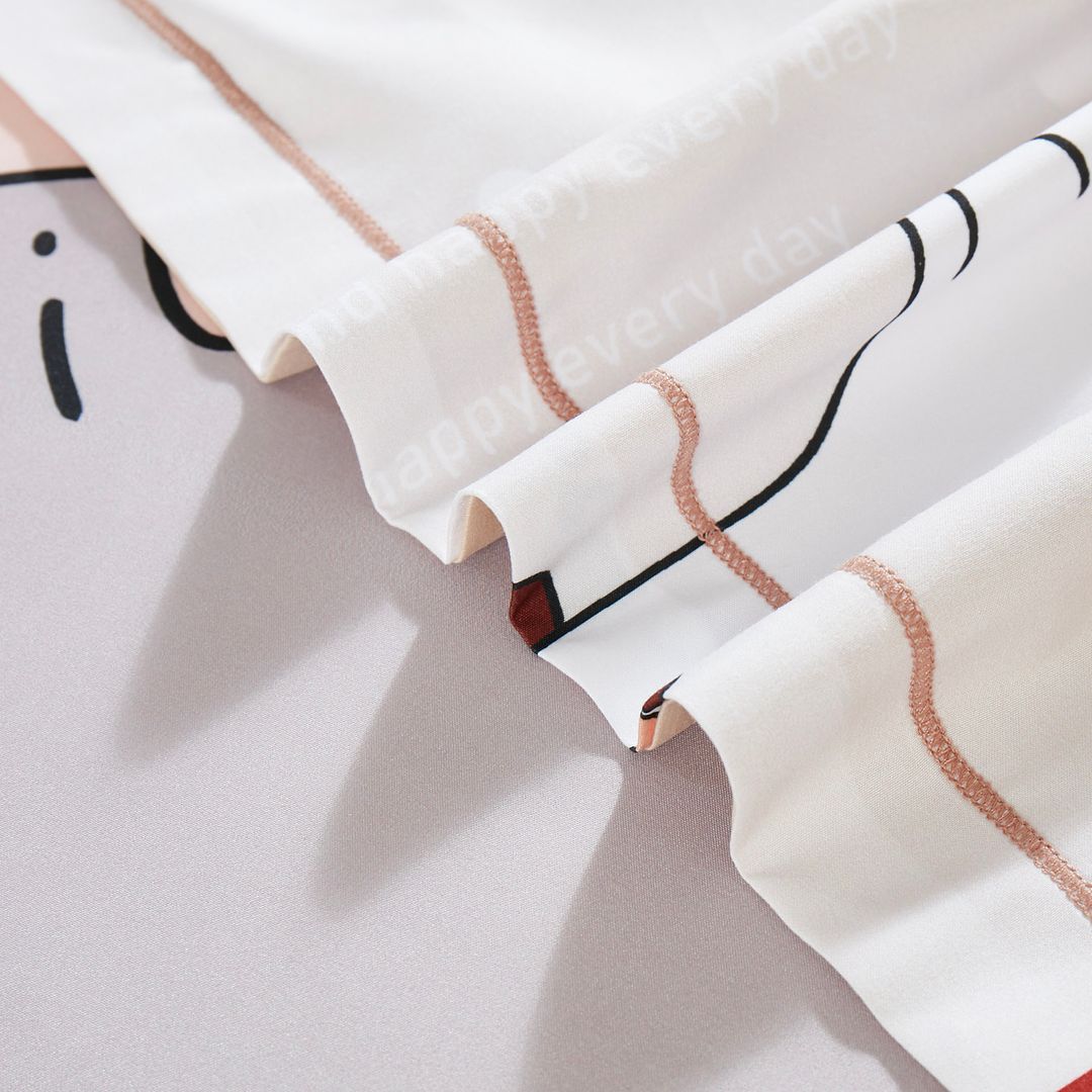 Close-up of Duck Kids Quilt Cover Set - Double Size with folded edges and soft printed fabric detail on bedzy bedding.