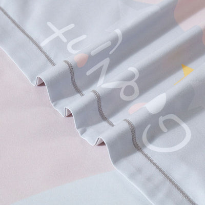 Close-up of soft fabric detail from Bear Kids Quilt Cover Set - King Single Size showing stitching and bear-themed print