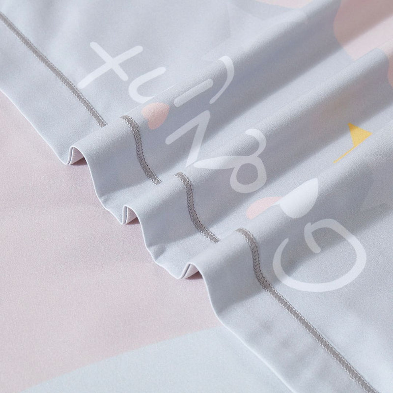 Close-up of soft fabric detail from Bear Kids Quilt Cover Set - King Single Size showing stitching and bear-themed print