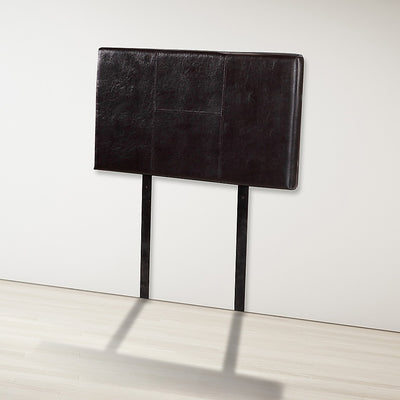 Single Size | Bed Headboard (Brown) with stitched detail and metal legs, designed for bedroom furniture by Bedzy