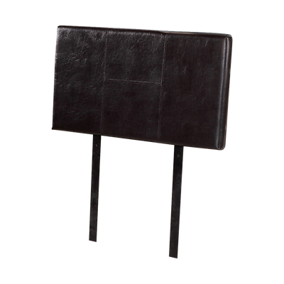 Single Size | Bed Headboard (Brown) with stitched leather finish, designed for stylish bedroom furniture by Bedzy.