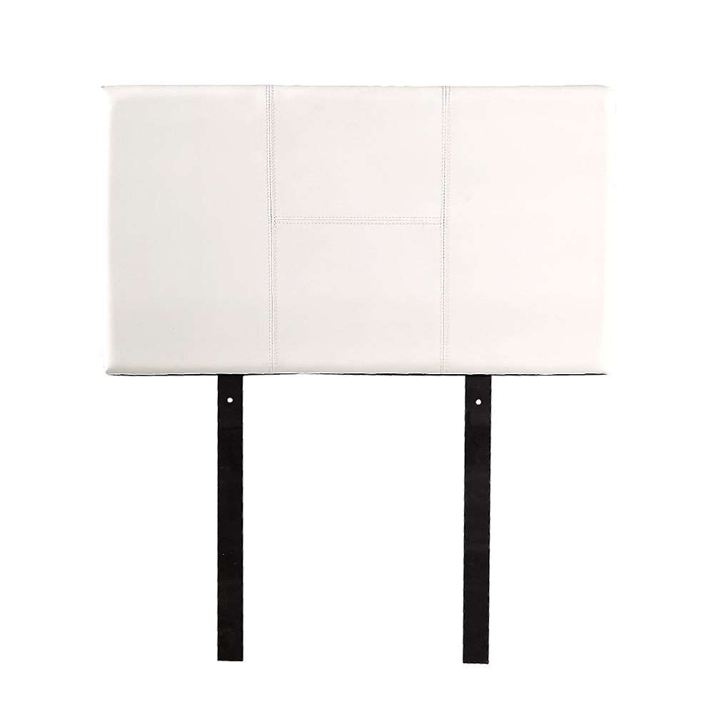 Single Size | Bed Headboard (White) with stitched design and sleek finish, ideal for modern bedroom furniture by Bedzy.
