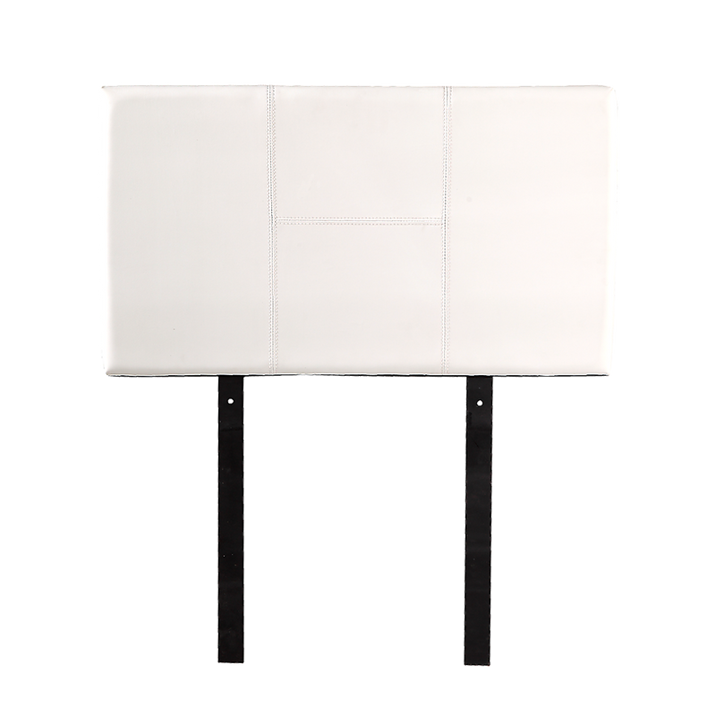 Single Size | Bed Headboard (White) with stitched design and sleek finish, ideal for modern bedroom furniture by Bedzy.