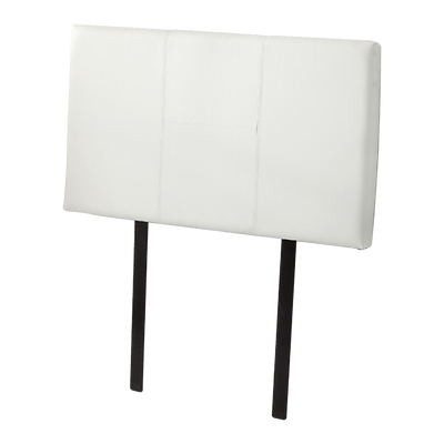 Single Size | Bed Headboard (White) with stitched design and metal mounting legs, stylish bedroom furniture accessory by Bedzy