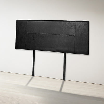 Double Size | PU Leather Bed Headboard Bedhead (Black) with stitched design for modern bedroom furniture by Bedzy