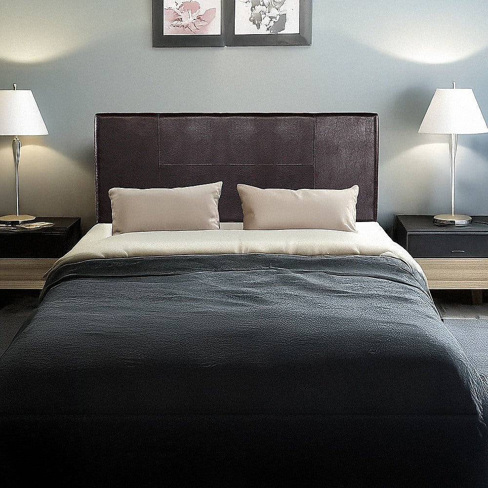 Double Size | PU Leather Bed Headboard Bedhead (Brown)