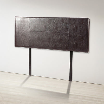 Double Size | PU Leather Bed Headboard Bedhead (Brown) with stitched design, for bedroom furniture and bedzy décor.