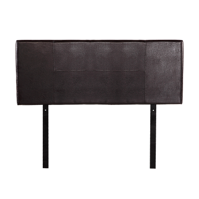 Double Size | PU Leather Bed Headboard Bedhead (Brown) with stitched panels for modern bedroom furniture by Bedzy.