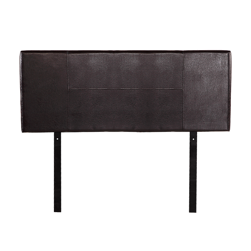 Double Size | PU Leather Bed Headboard Bedhead (Brown) with stitched panels for modern bedroom furniture by Bedzy.