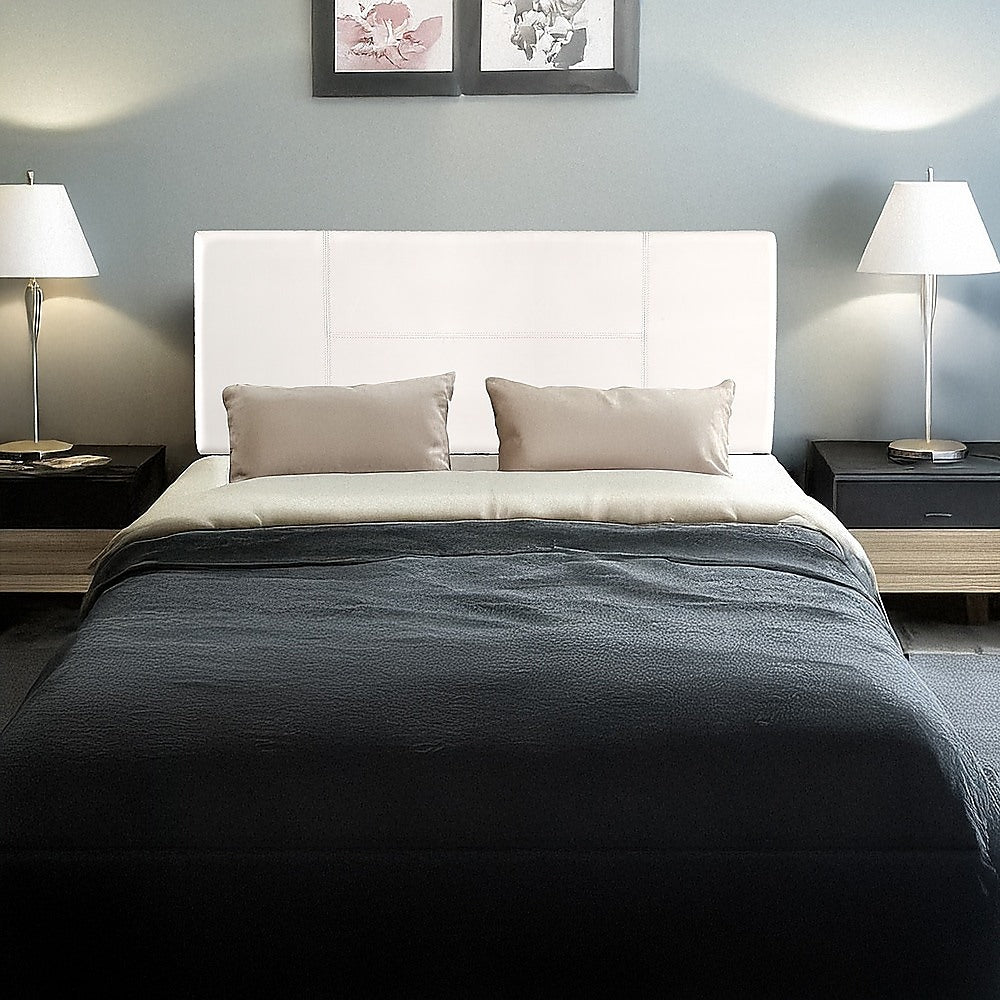 Double Size | PU Leather Bed Headboard Bedhead (White)