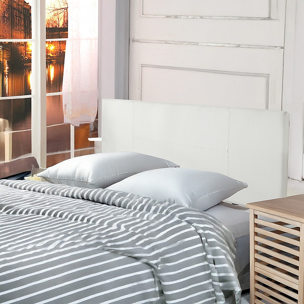 Double Size | PU Leather Bed Headboard Bedhead (White)