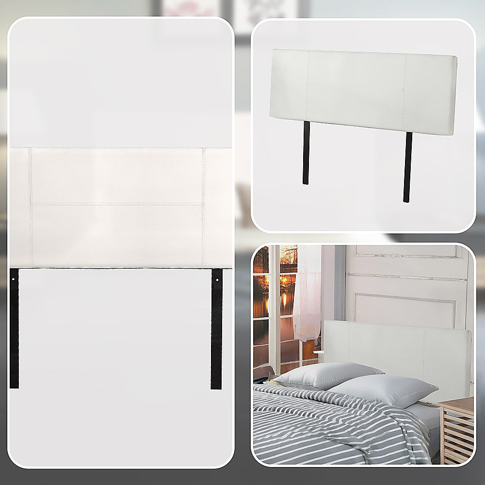 Double Size | PU Leather Bed Headboard Bedhead (White)