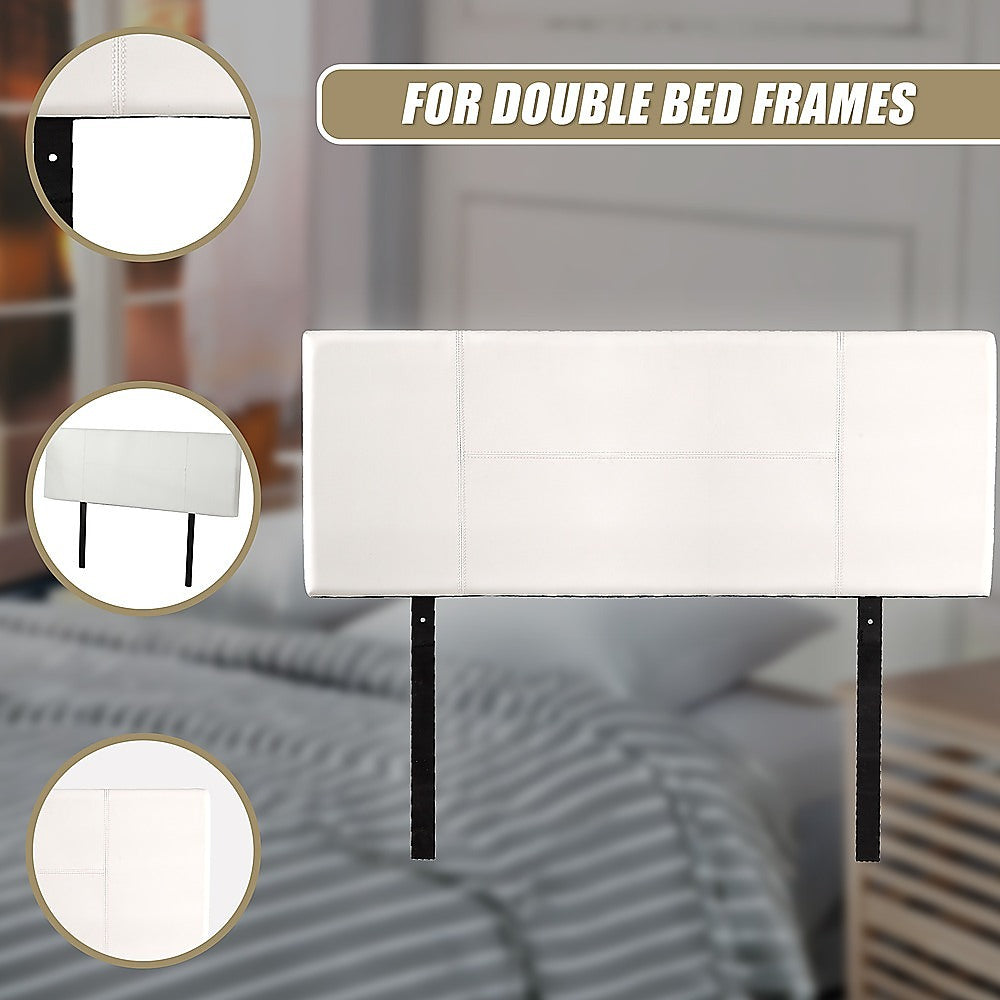 Double Size | PU Leather Bed Headboard Bedhead (White)