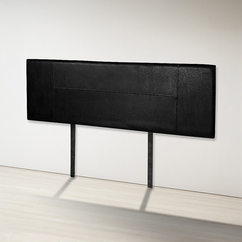 Queen Size | PU Leather Bed Headboard Bedhead (Black) with sleek stitched design for modern bedroom furniture by Bedzy