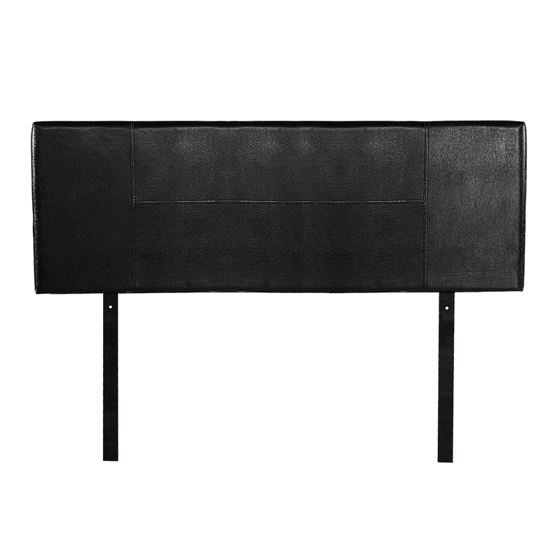 Queen Size | PU Leather Bed Headboard Bedhead (Black) with designer stitching for modern bedroom furniture by Bedzy