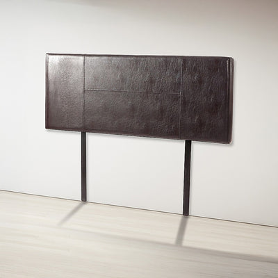 Queen Size | PU Leather Bed Headboard Bedhead (Brown) with stitched design, for bedroom furniture by Bedzy