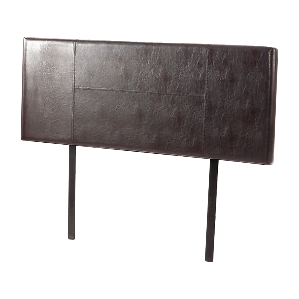 Queen Size | PU Leather Bed Headboard Bedhead (Brown) with stitched design for bedroom furniture from Bedzy.